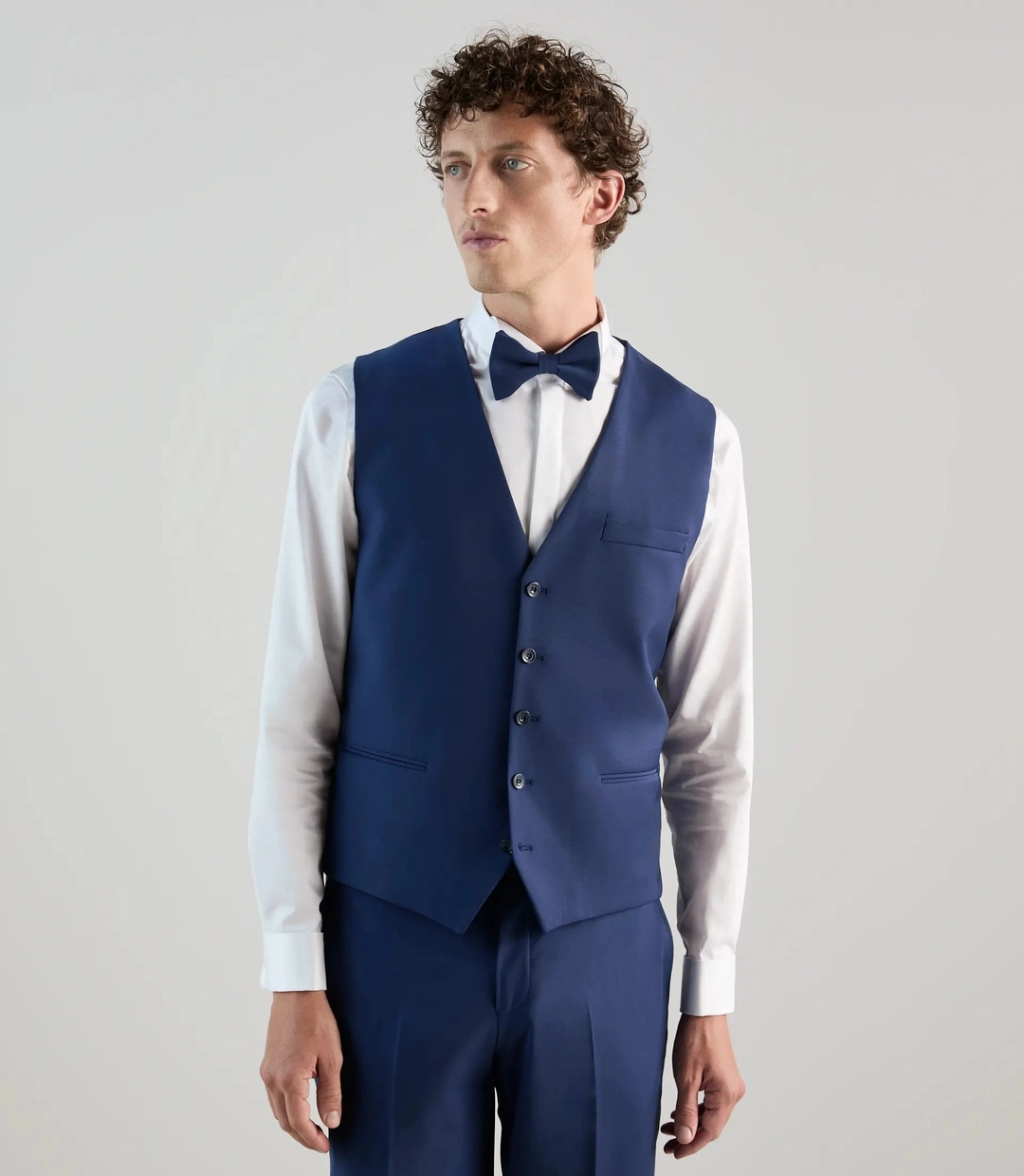 IZAC - Gilet ville en laine majoritaire bleu