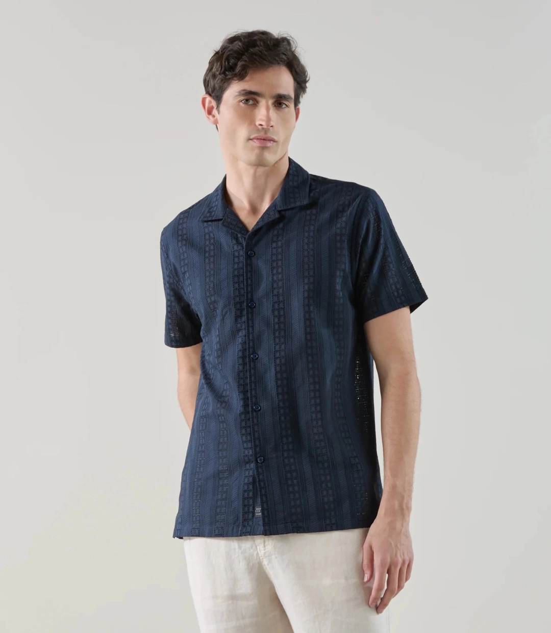 IZAC - Chemise brodée marine