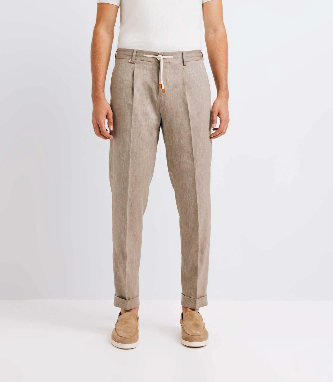 IZAC - Pantalon ville avec cordon taupe