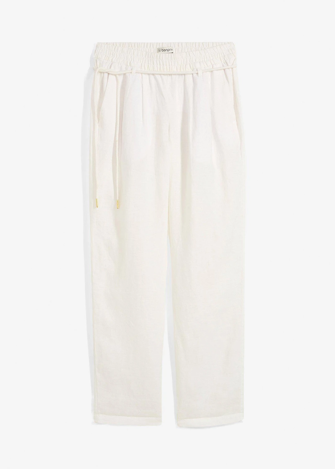 Pantalon taille élastiquée 100 % lin