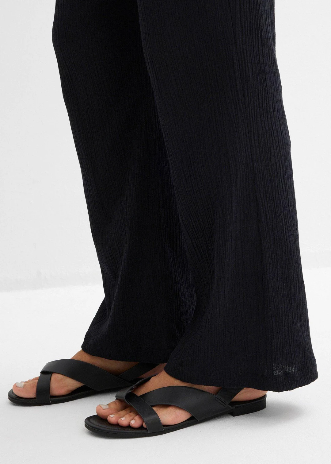 Pantalon large, effet froissé - 3