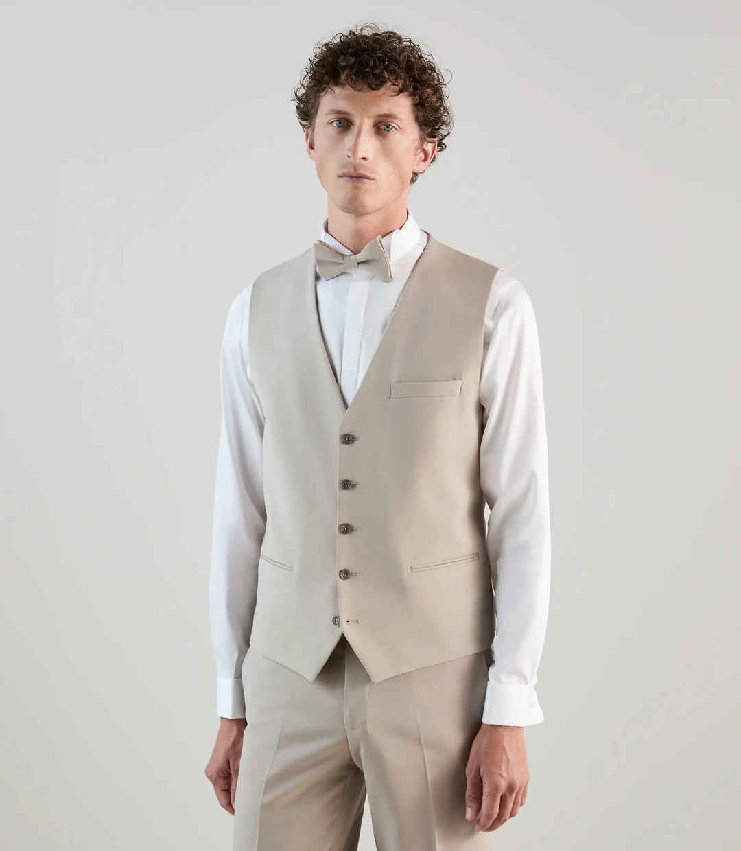 IZAC - Gilet ville en laine majoritaire beige