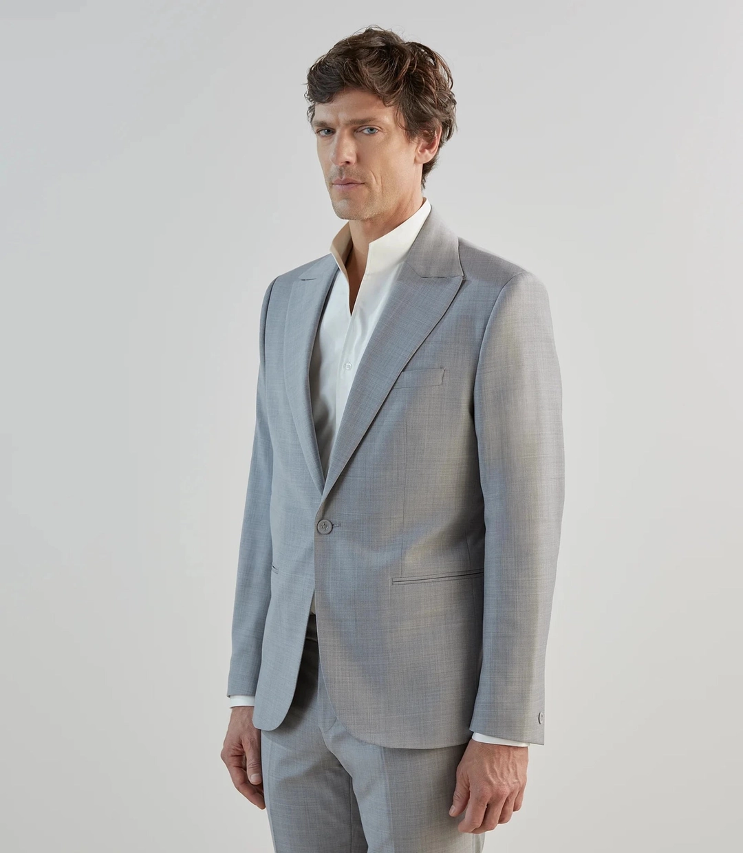 IZAC - Costume 1 bouton gris ciel
