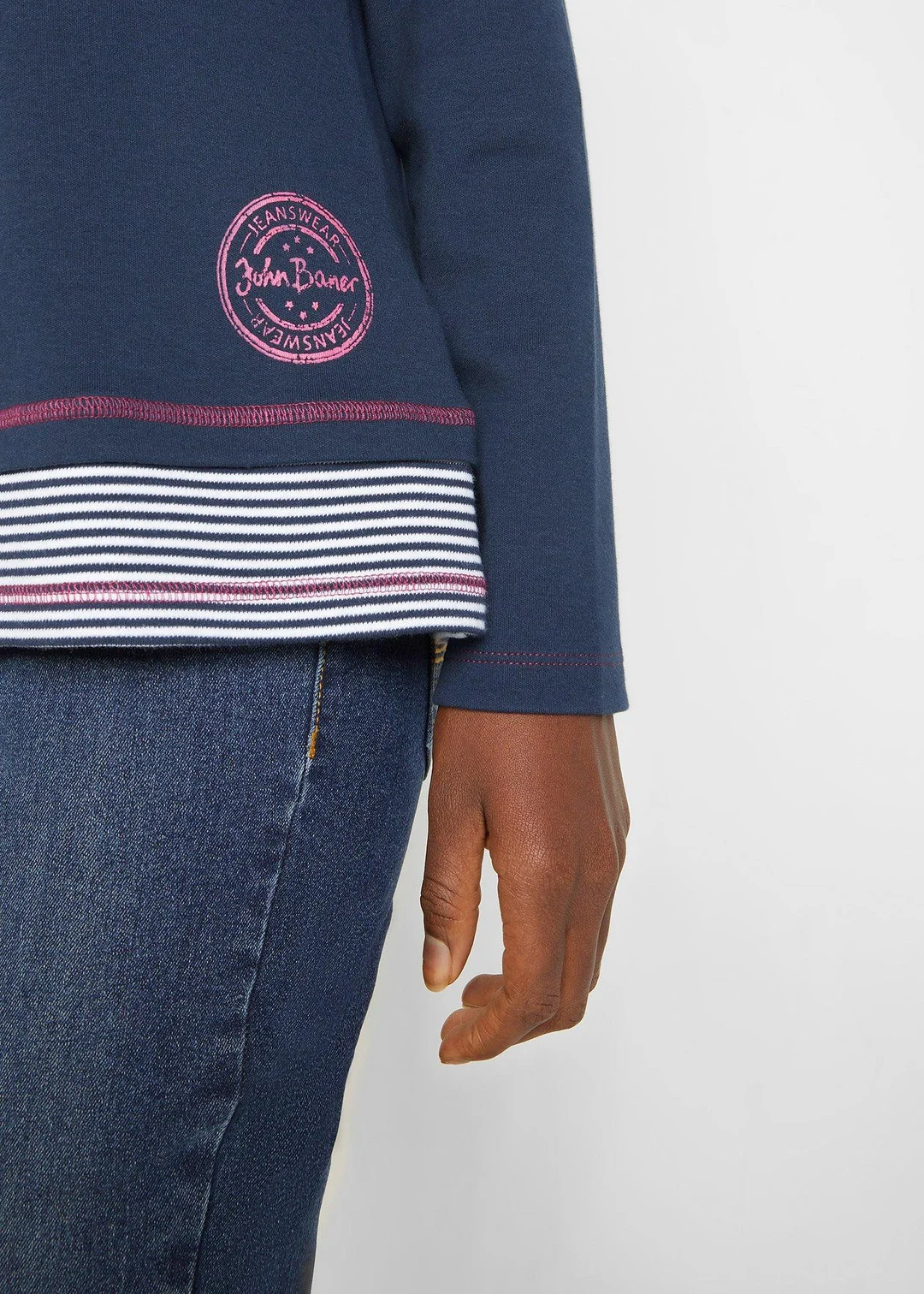 T-shirt coton manches longues style 2en1 - 3