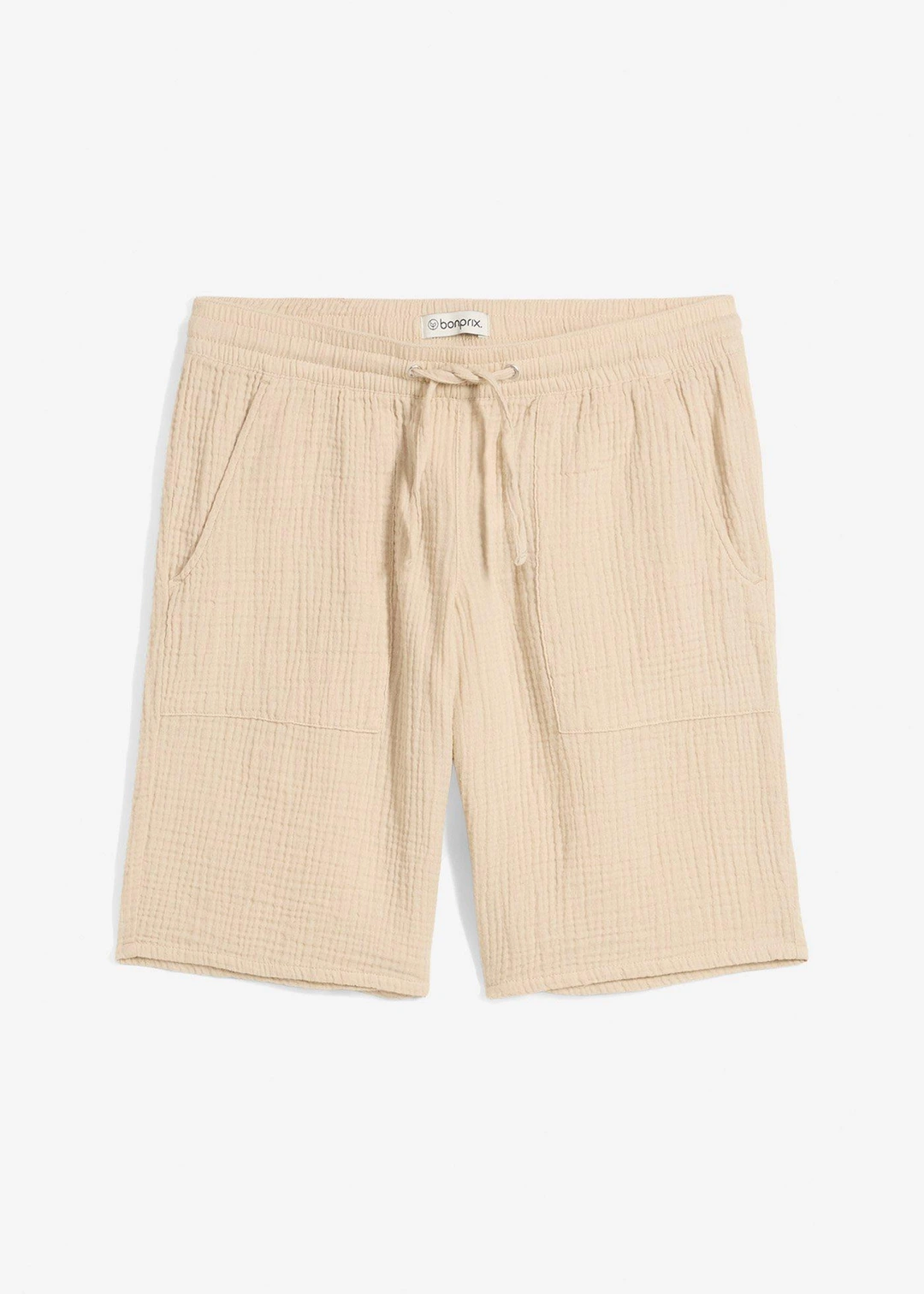 Bermuda en gaze de coton avec taille élastiquée
