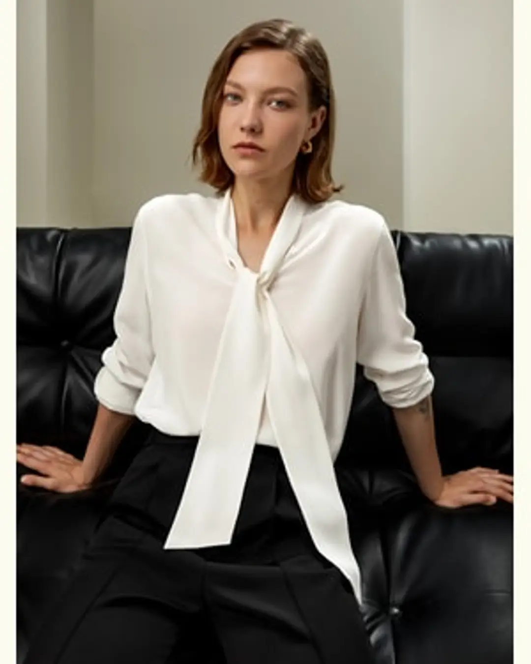LILYSILK Chemisier Soie Femme Apparence Raffinée Et Professionnelle 100% Soie Coupe Régulière Facile À Assortir Noir S