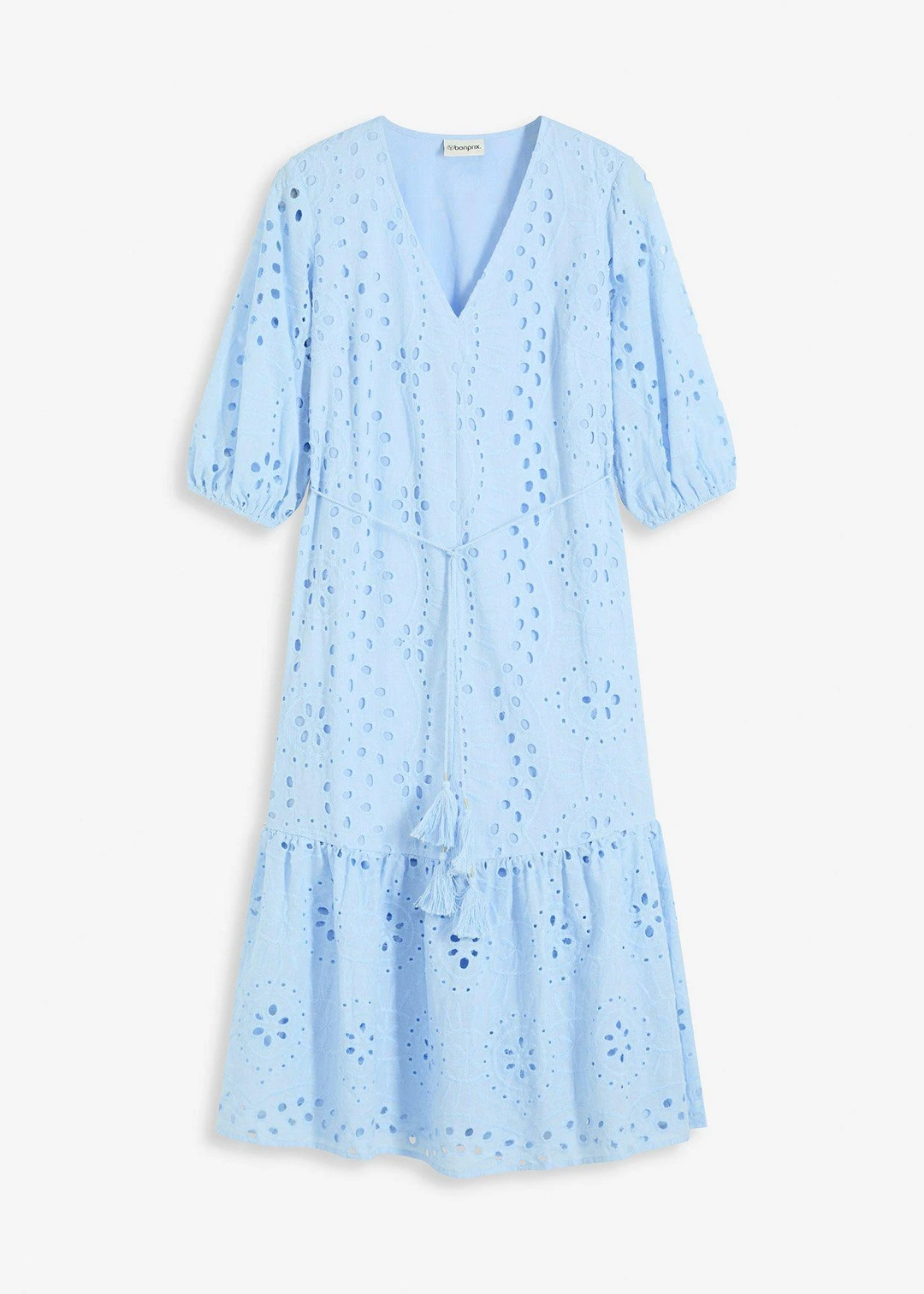 Robe midi en broderie anglaise 100% coton