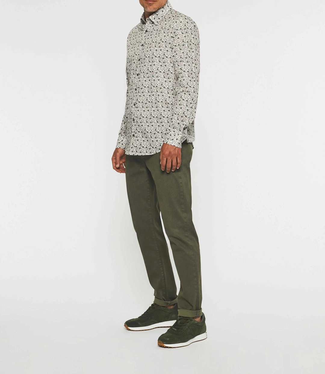 IZAC - Chemise casual imprimé kaki JONAS