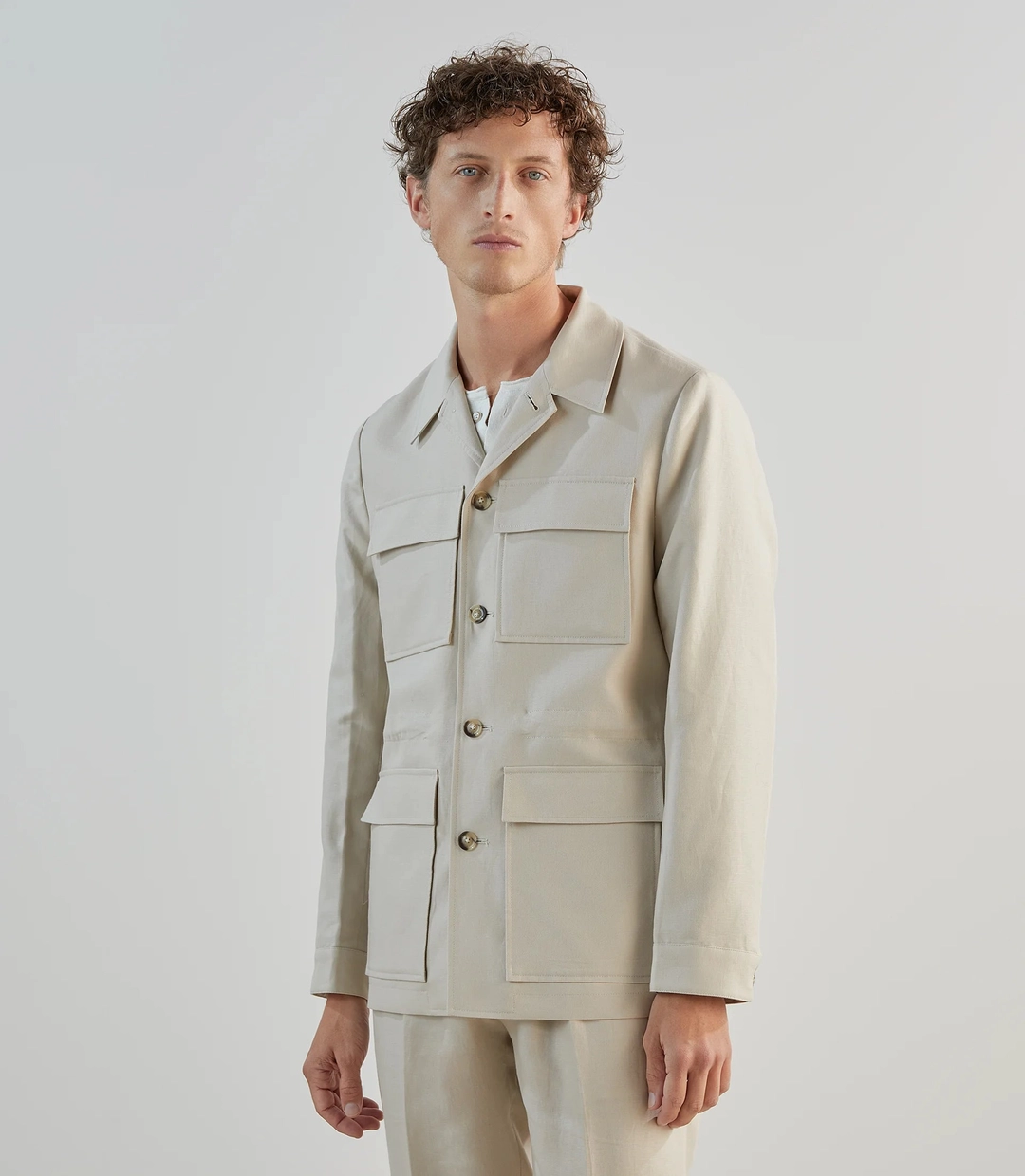 IZAC - Veste casual saharienne beige