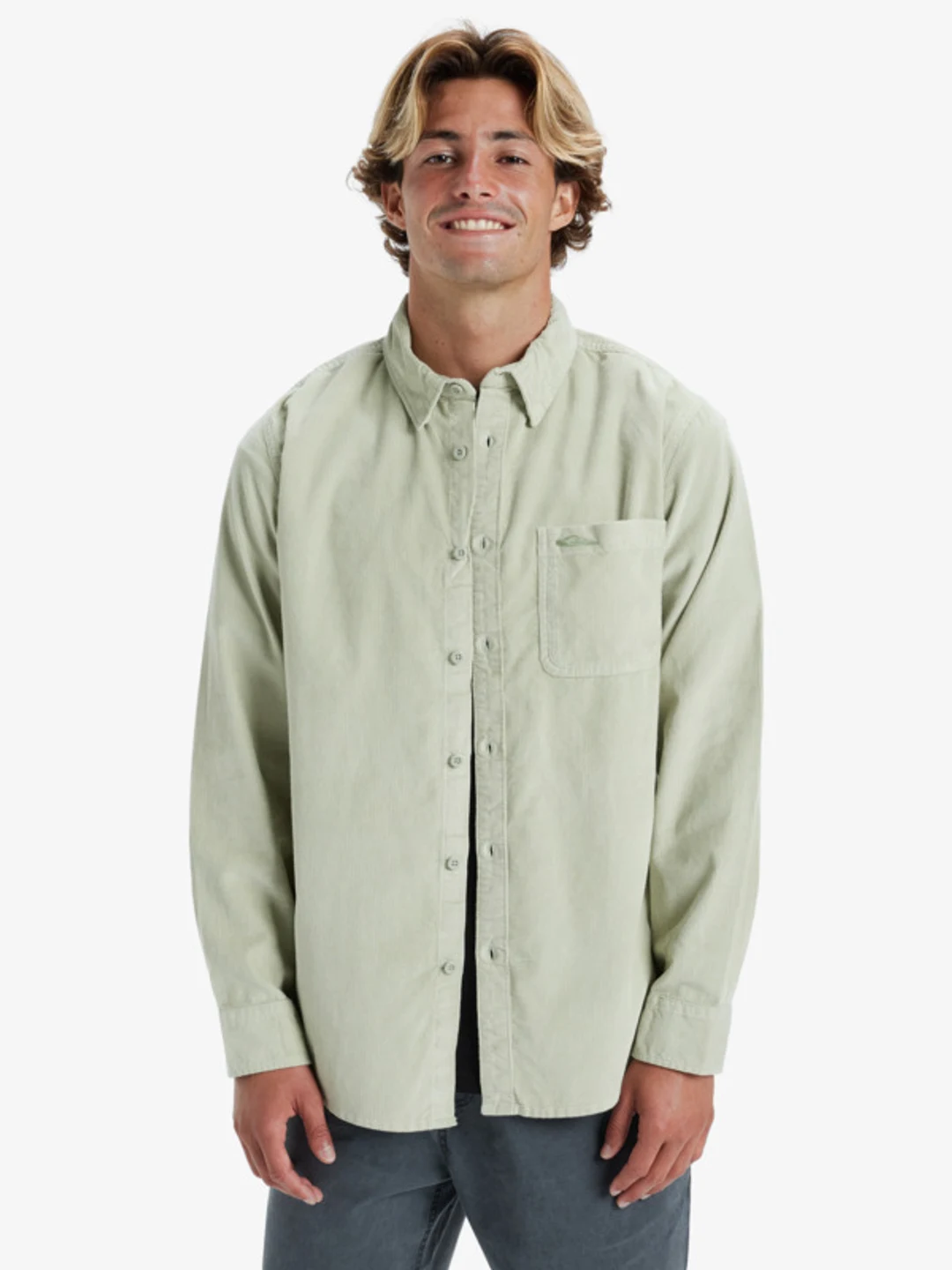 Smoke Trail - Chemise en velours côtelé Vert Homme