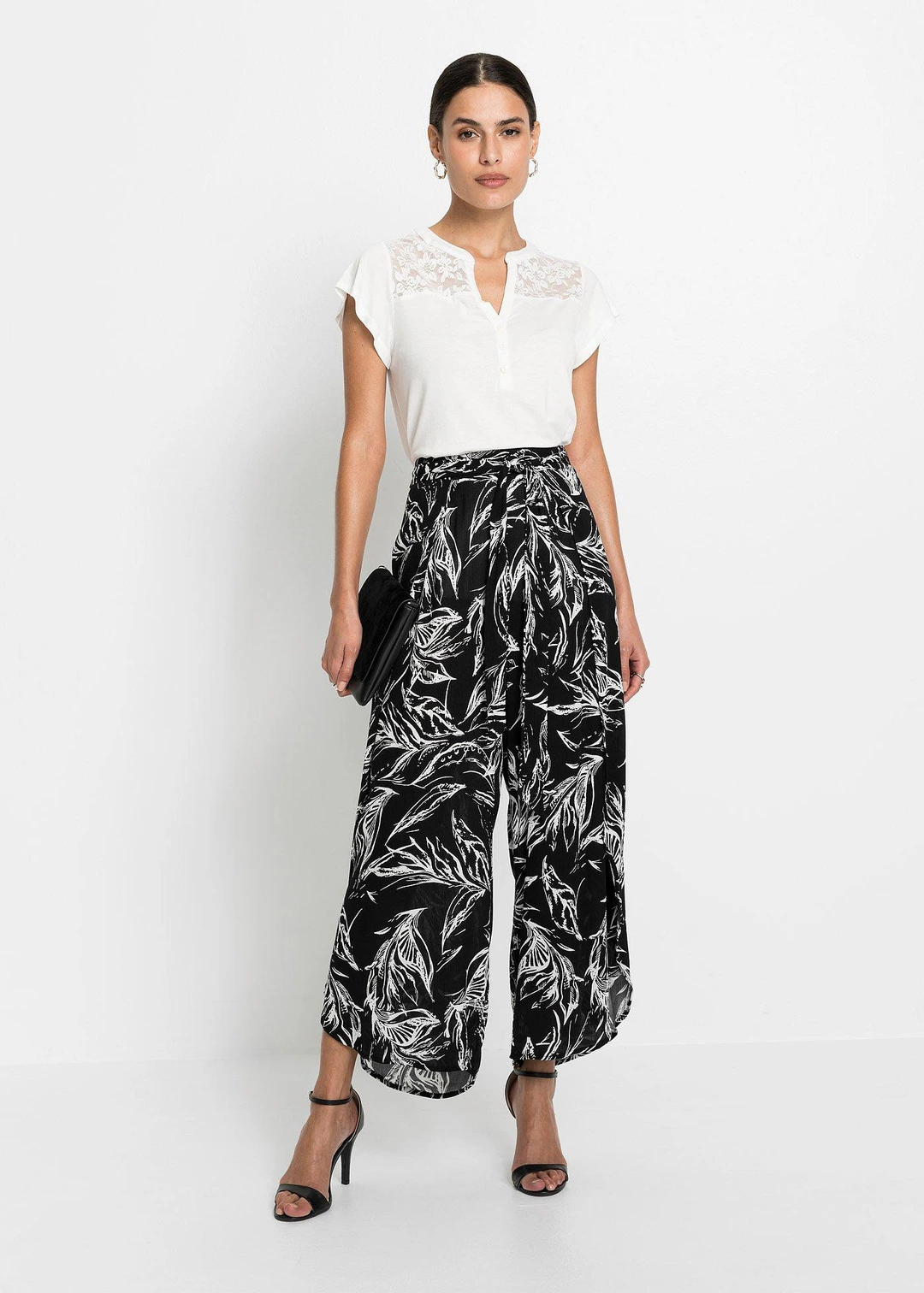 Pantalon en viscose texturée