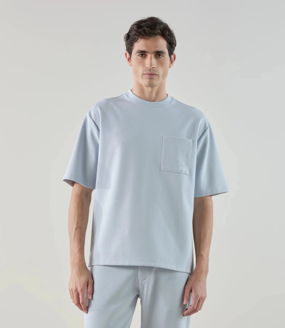 IZAC - T-shirt col rond en jeu de points ciel