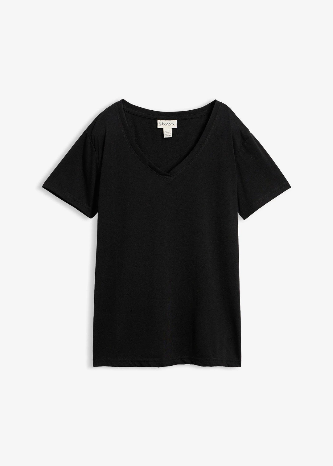 T-shirt long à col en V