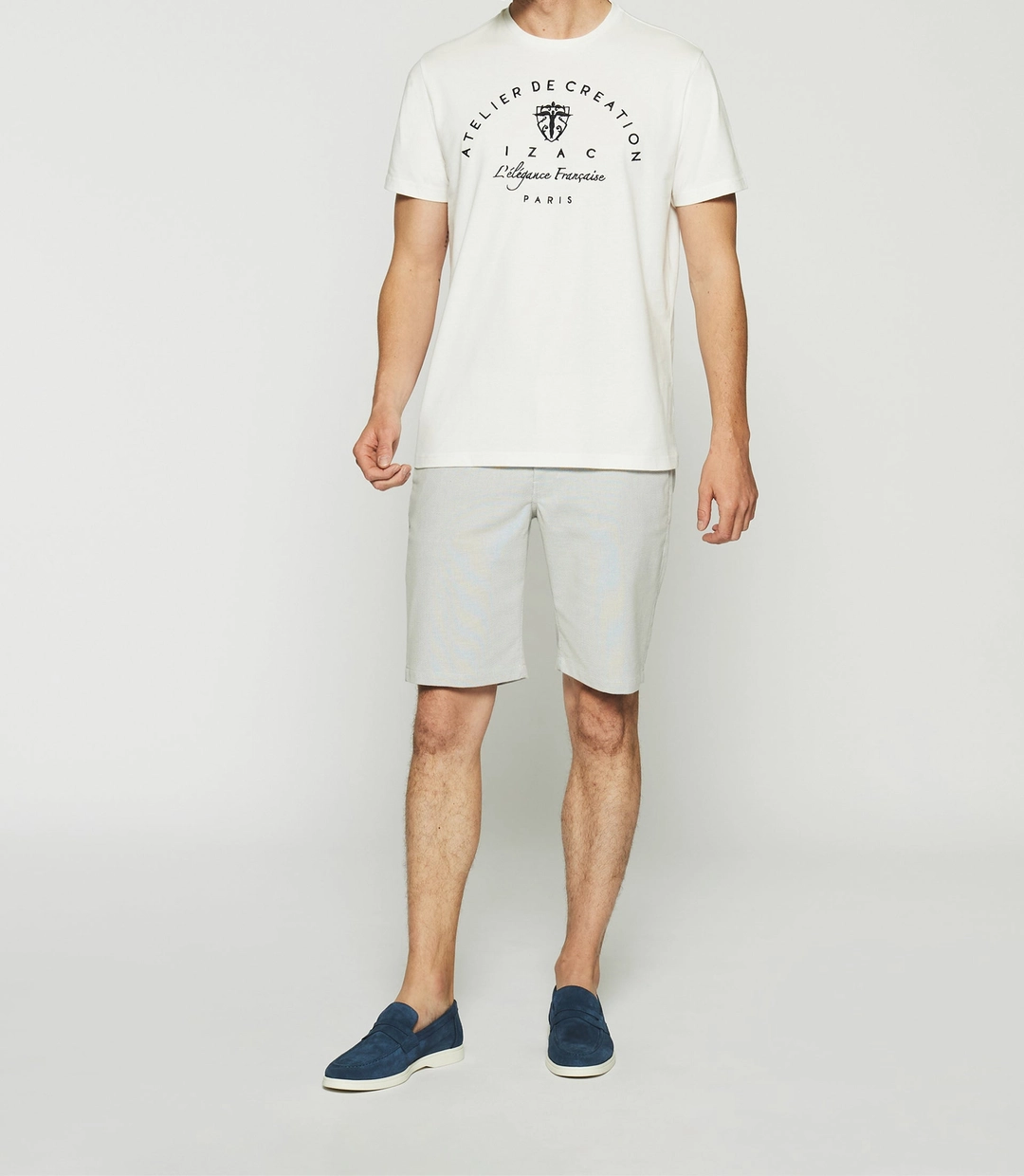 IZAC - T-shirt à manches courtes brodé écru GUY