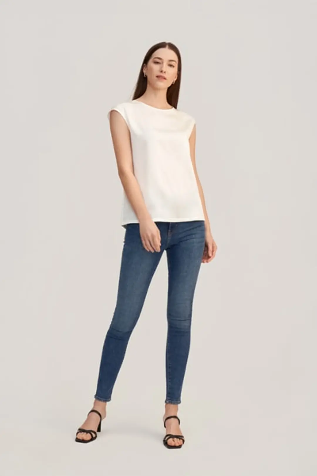 LILYSILK Tee Shirt Femme Soie Brillant, Lisse, Doux 100% Soie S'Accorde Avec N'Importe Quelle Tenue Simple Et Classique Blanc Naturel S