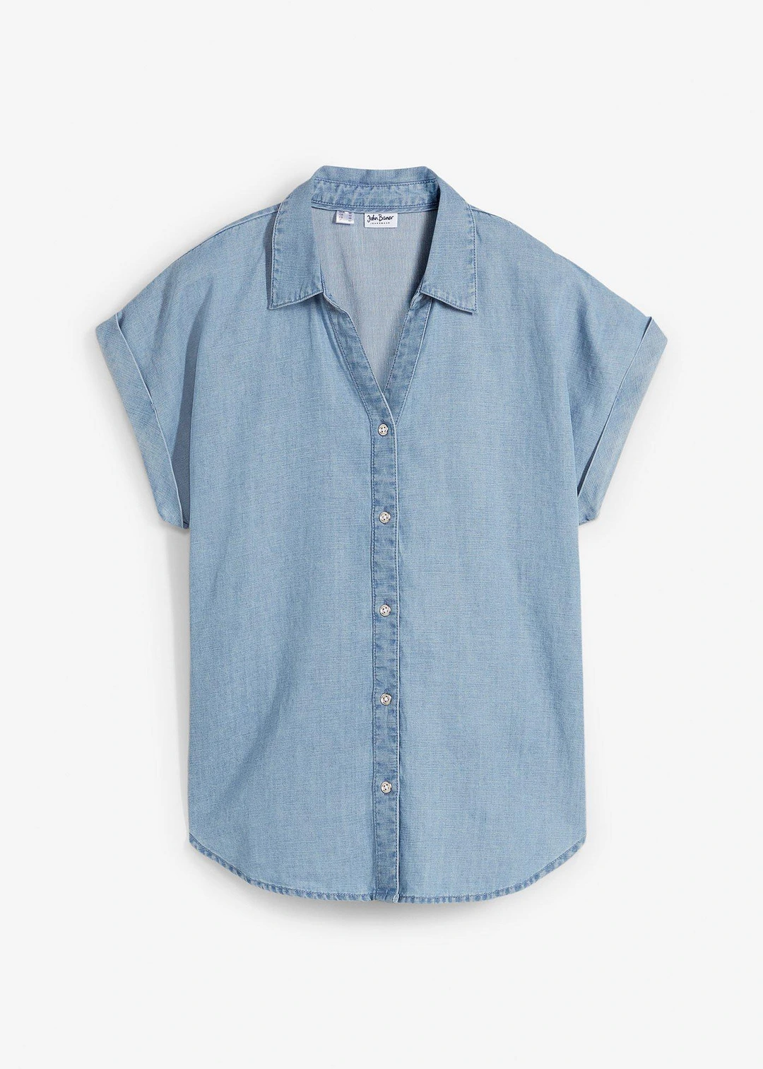 Chemise manches courtes en jean avec lin