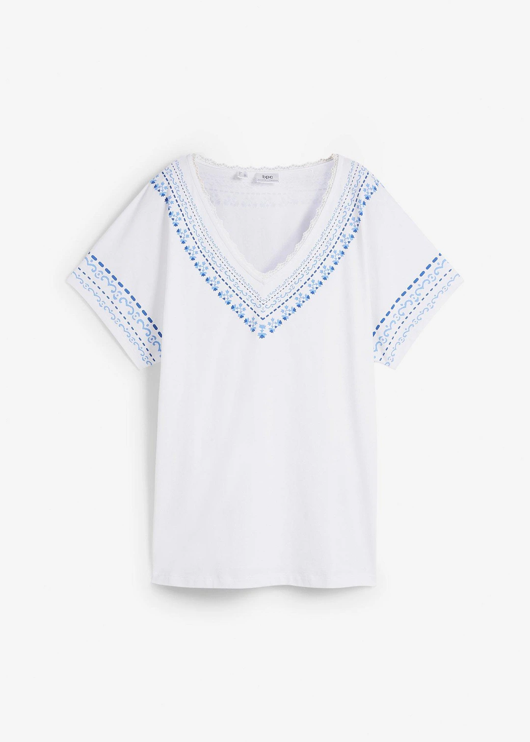 T-shirt coton ample avec imprimé brodé
