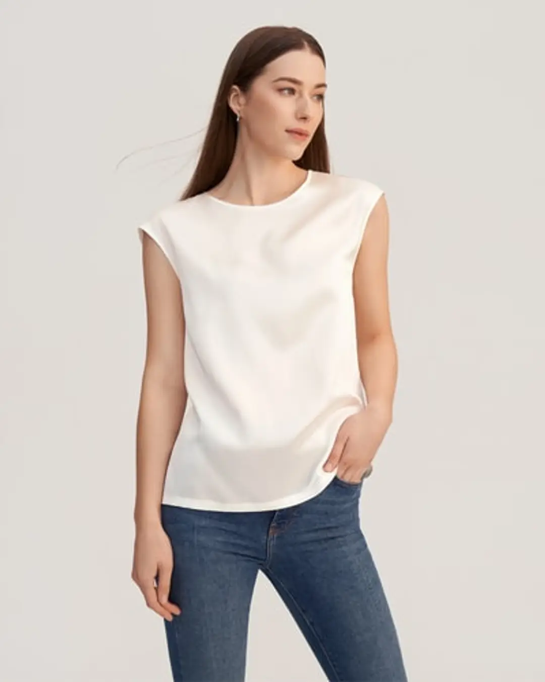 LILYSILK Tee Shirt Soie Femme Col Rond, Facile À Entretenir Charmeuse Soie Régulation De La Température T-Shirt Noir