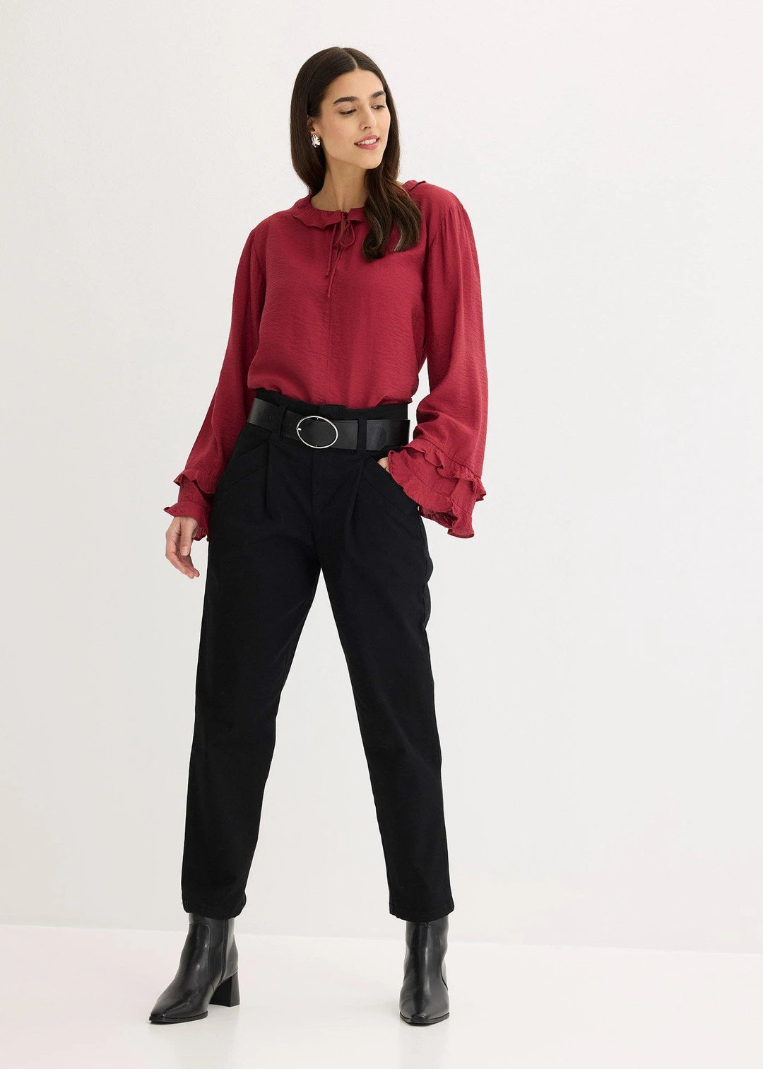 Pantalon à pinces en coton extensible - 2