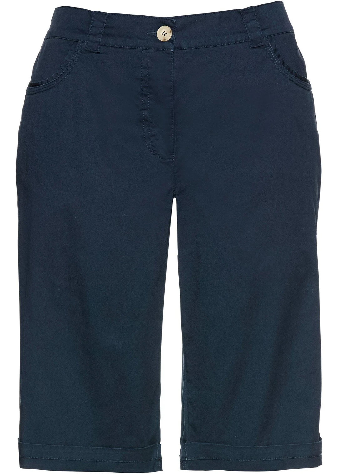 Bermuda paper touch en coton à taille élastiquée