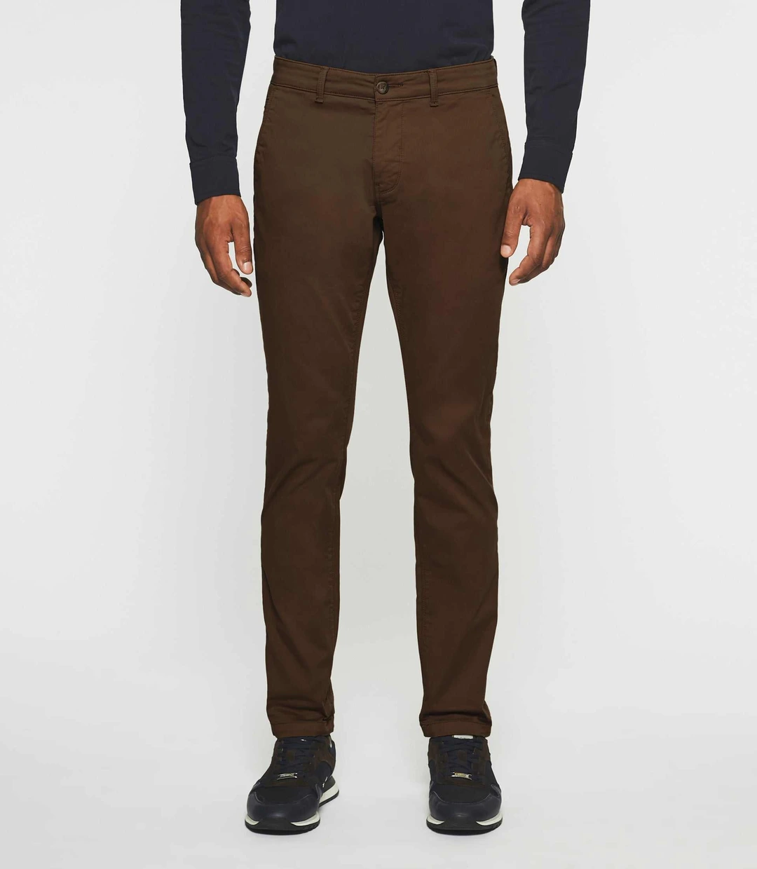 IZAC - Pantalon chino slim marron VALOR