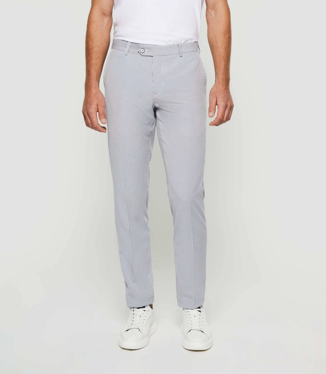 IZAC - Pantalon ville à rayures blanc ''Balao''