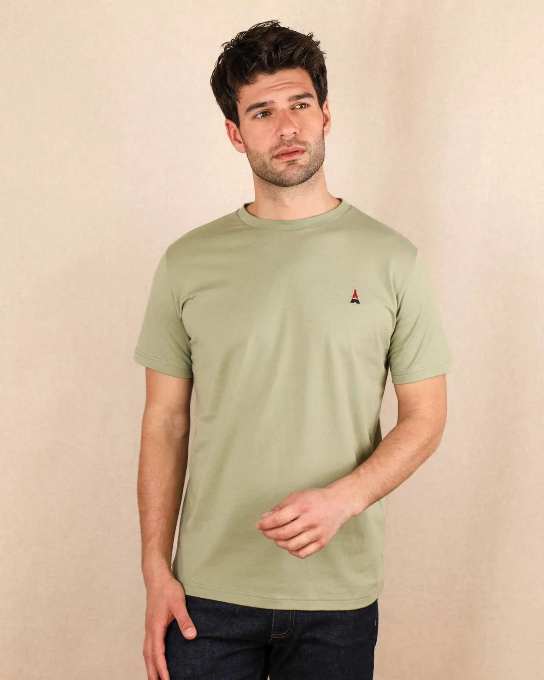 T-SHIRT HOMME VERT SAUGE | COTON BIO