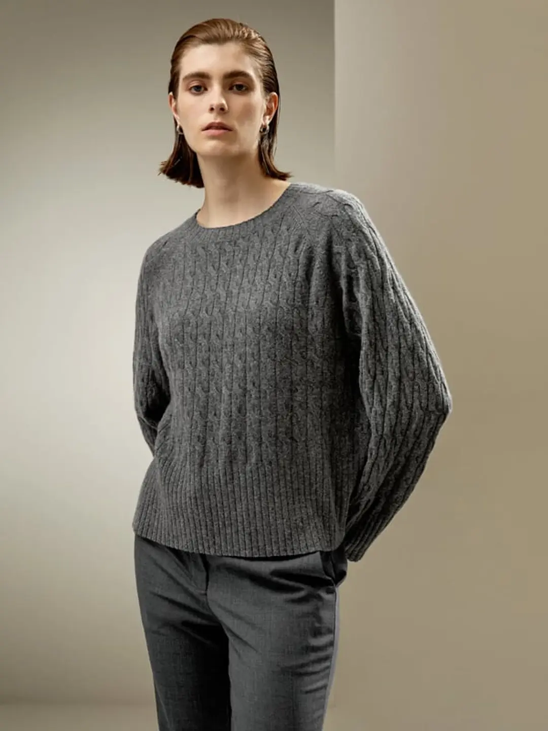 LILYSILK Pull Cachemire Femme Chameau XS | Maille Torsadée Douce et Chaude | 100% Cachemire