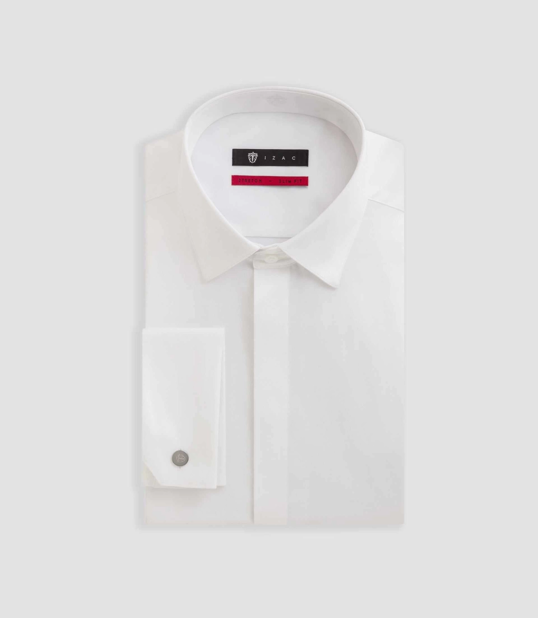 IZAC - Chemise en satin stretch blanc SASTRETCHMIXTE