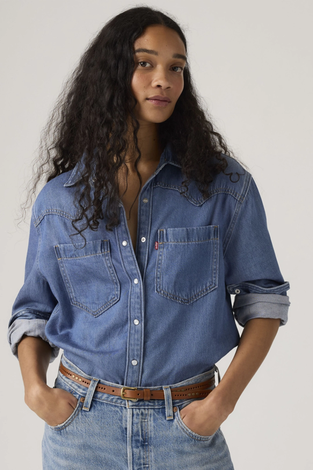 Levi's Chemise Western Teodora - Femme - Noir / Chipped Black Oyster Top - XS