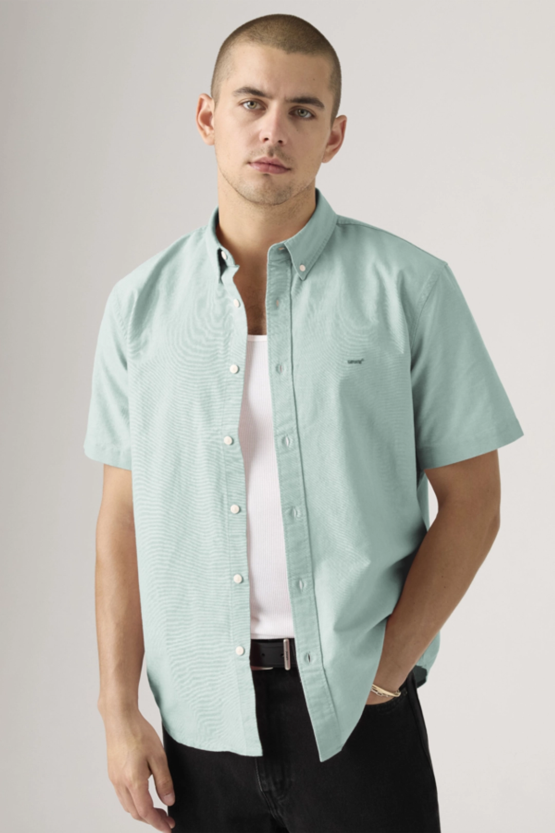 Levi's Chemise Manche Courte Col Boutonné Authentic - Homme - Rose / Woodrose Garment Dye - 2XL