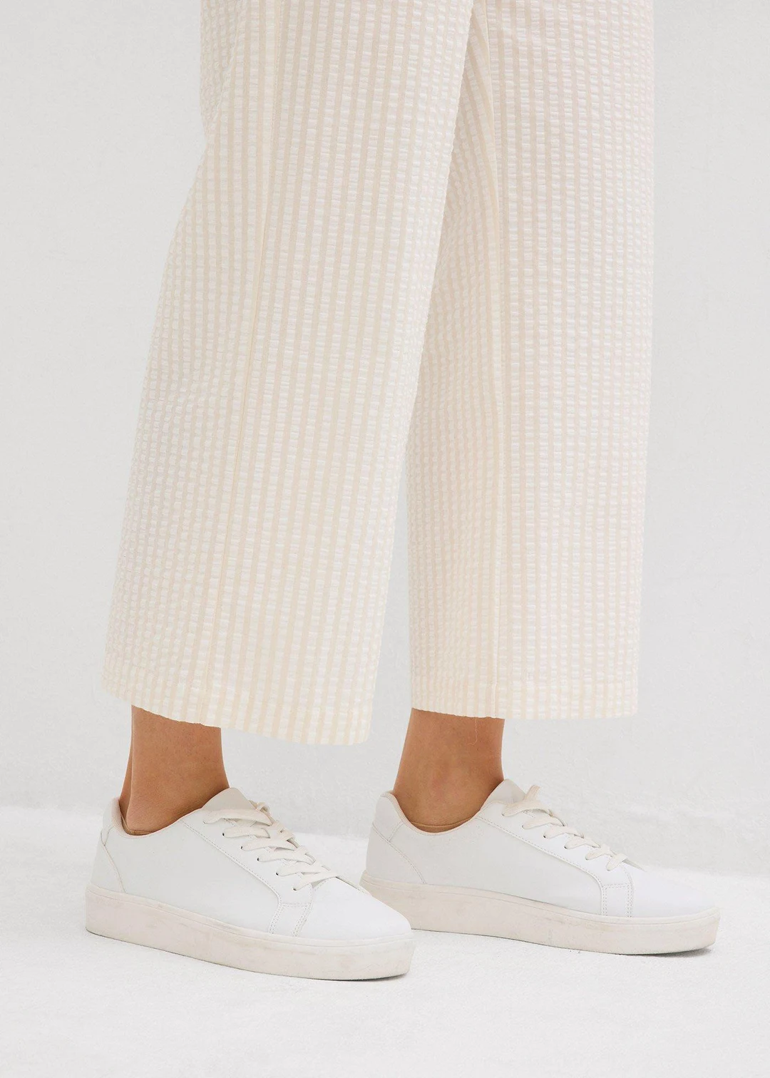 Pantalon palazzo en seersucker, longueur 7/8 - 3