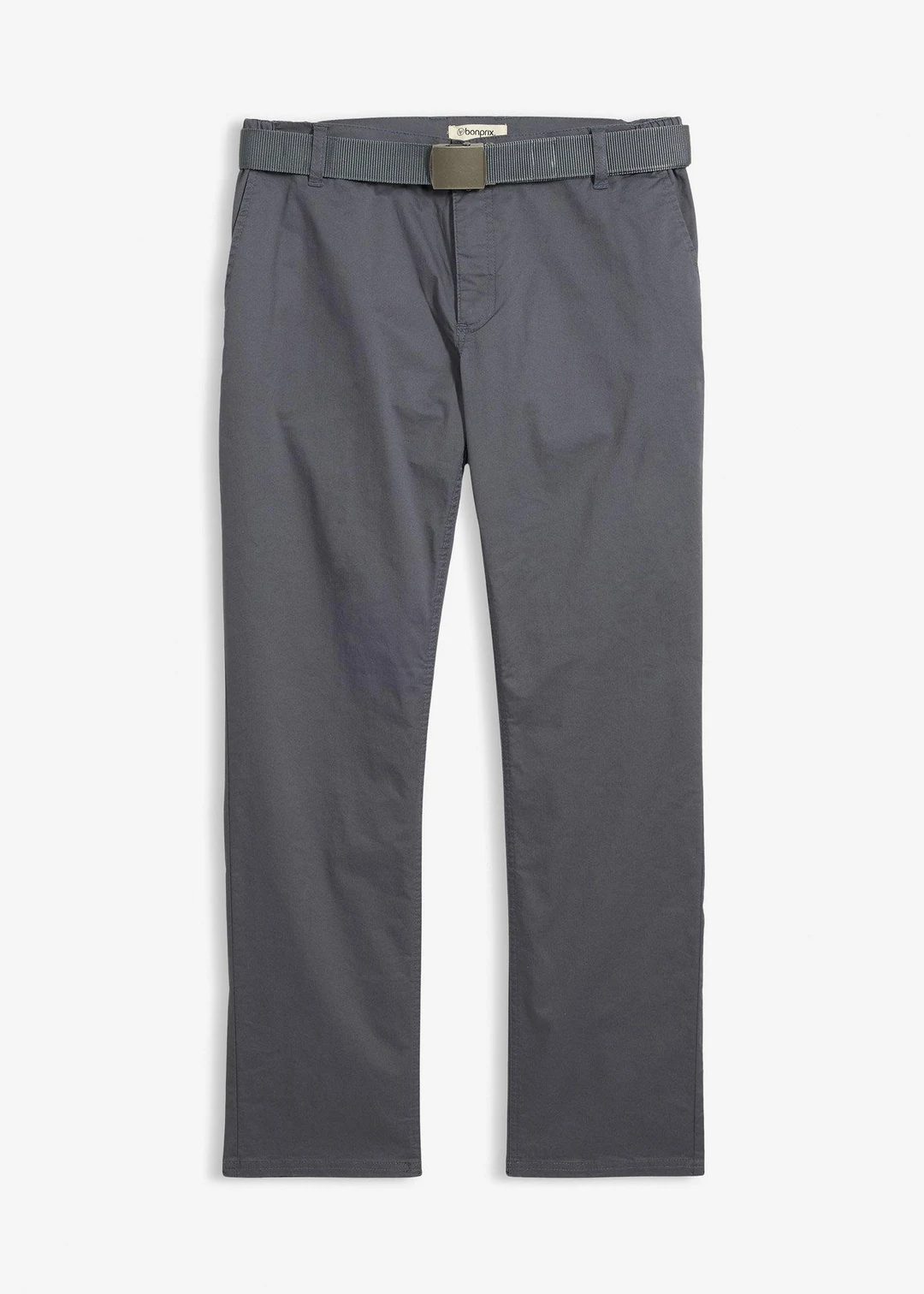 Pantalon chino regular avec ceinture, taille élastiquée, droit