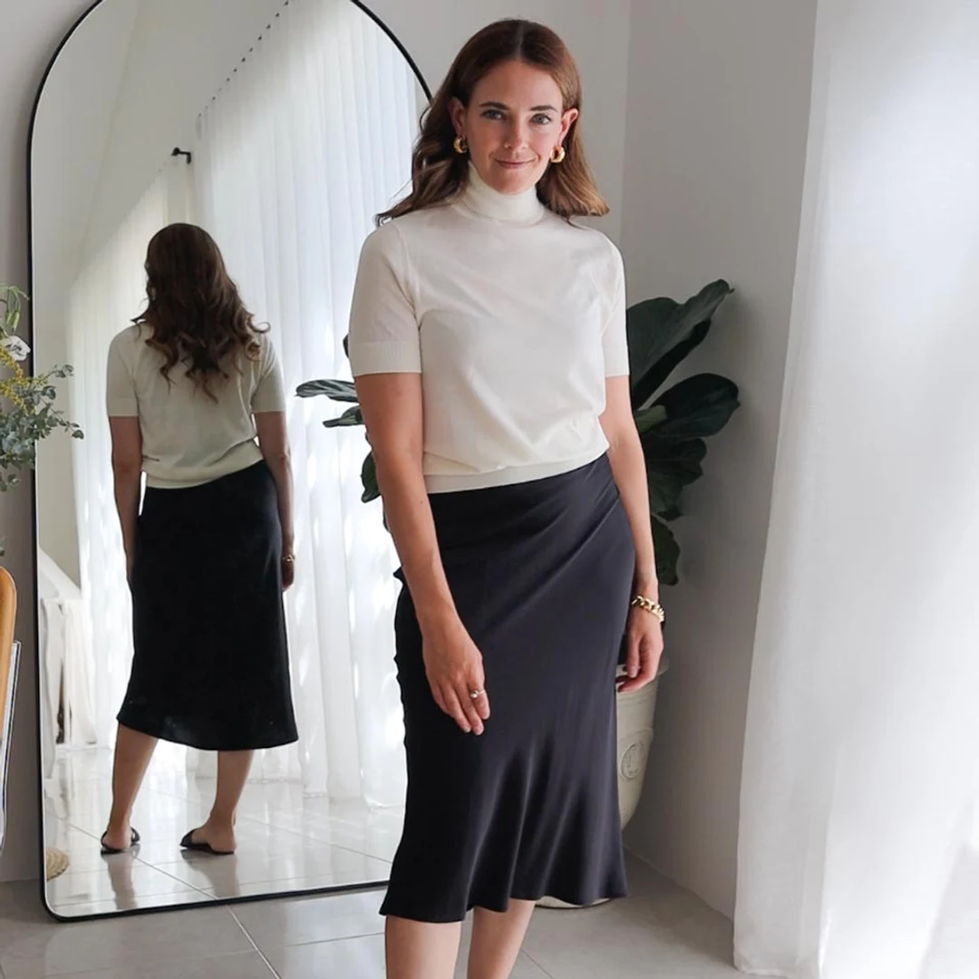 LILYSILK Pull Cachemire Et Soie Femme Col Roulé, Manches Mi-Longues Soie & Cachemire Respirant Super Léger Noir S