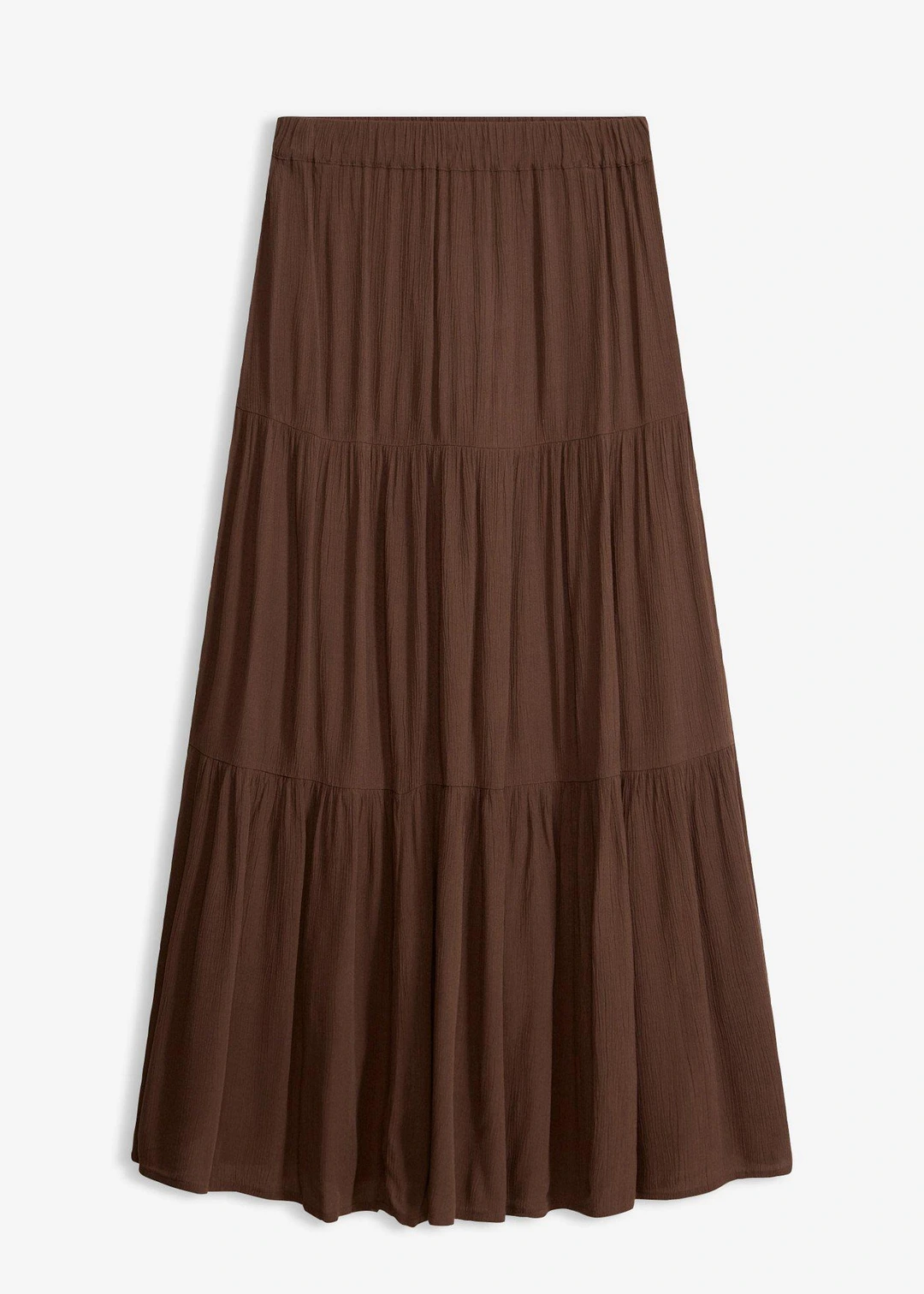 Jupe longue étagée en viscose texturée
