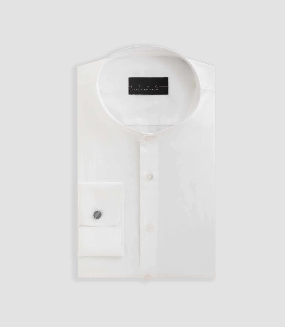 IZAC - Chemise satin col officier blanche ''Benjamin''