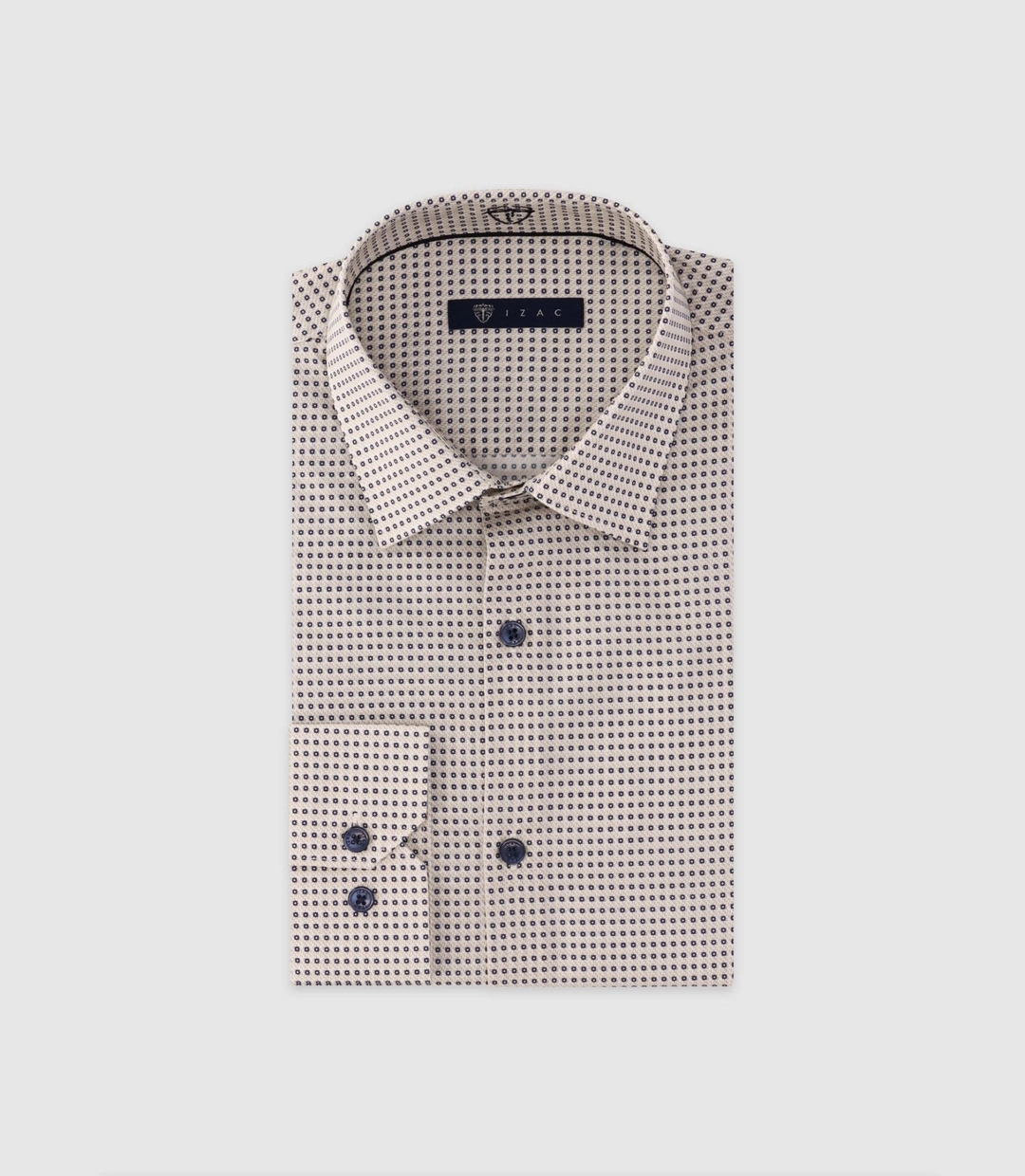 IZAC - Chemise imprimée manches longues écrue