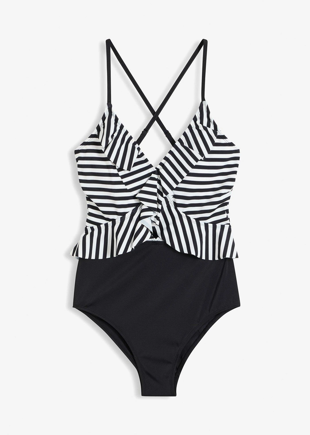 Maillot 1 pièce à volants et découpe