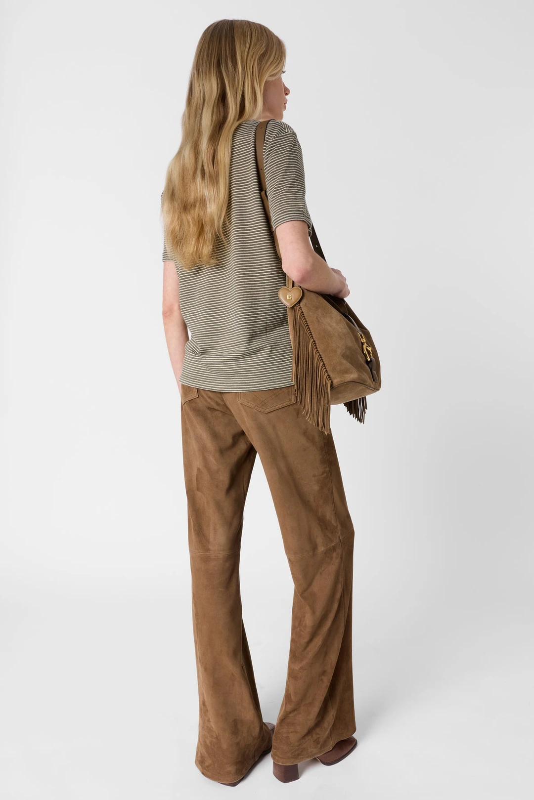 T-shirt rayé en lin et coton - MELVA - Marine