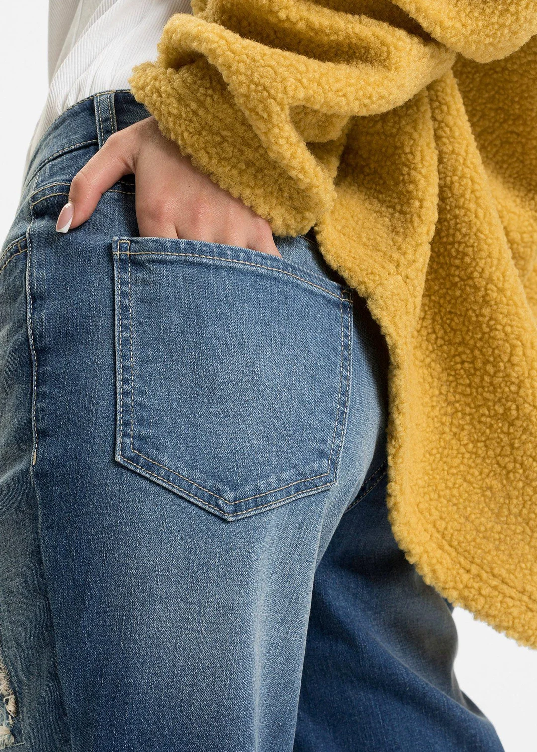 Jean boyfriend taille mi-haute