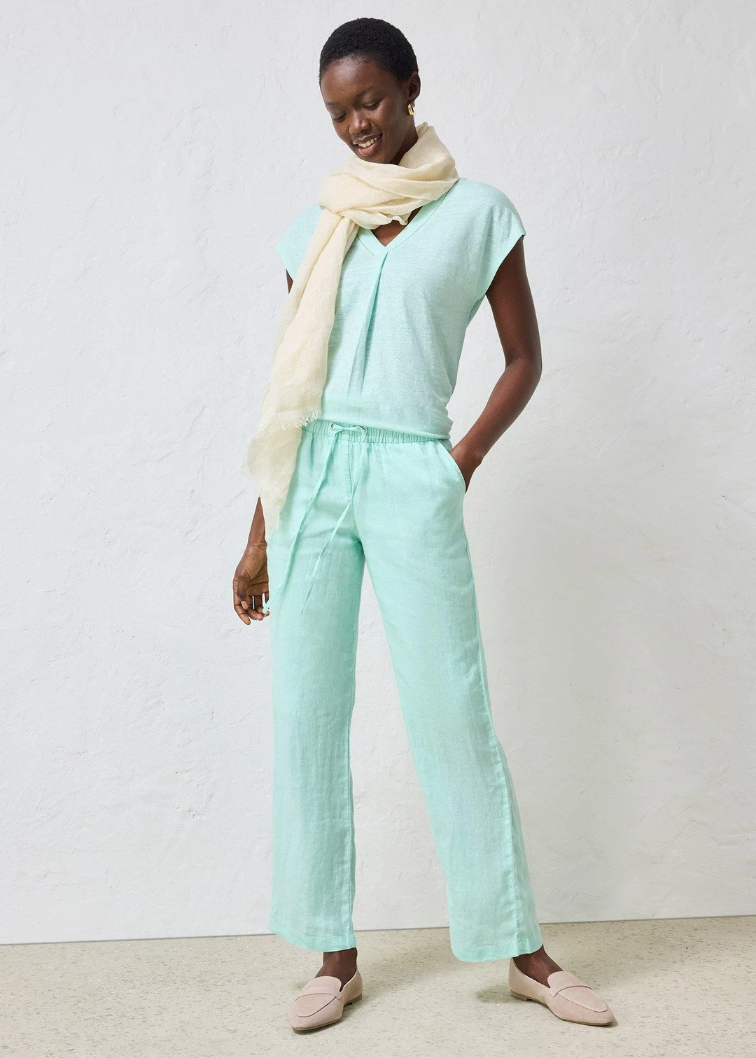 Pantalon taille élastiquée 100% lin - 2