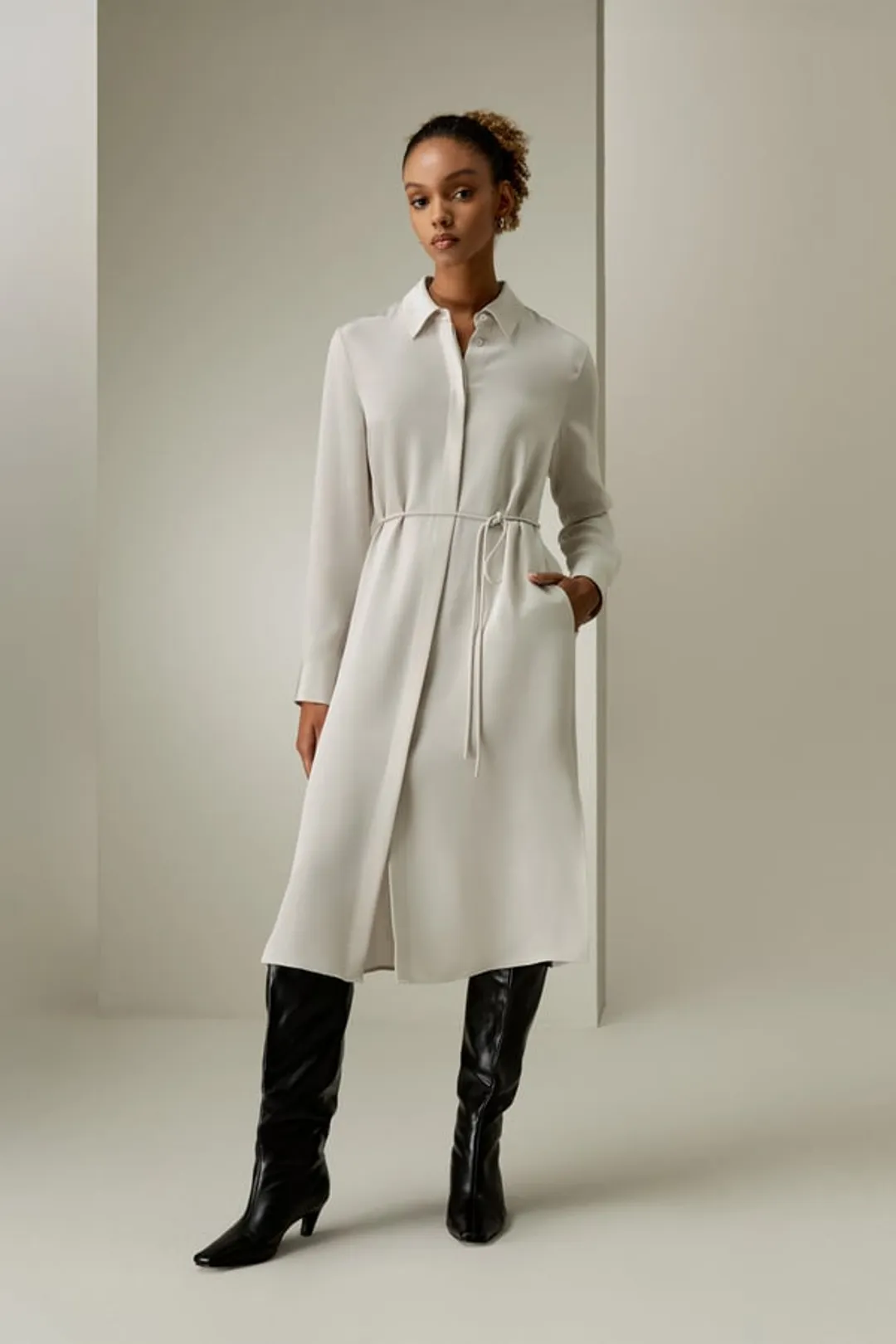 LILYSILK Robes Soie Bleu Minuit Longueur Sous Le Genou, Coupe Régulière Soie Crêpe De Chine Une Touche D'Élégance Dans Votre Vie S