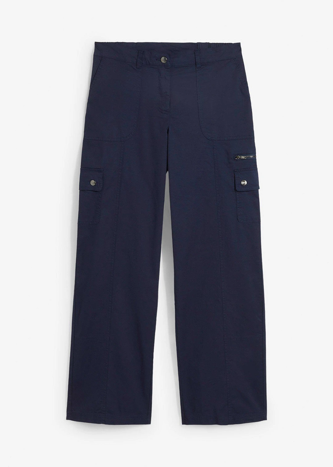 Jean cargo en coton, taille mi-haute
