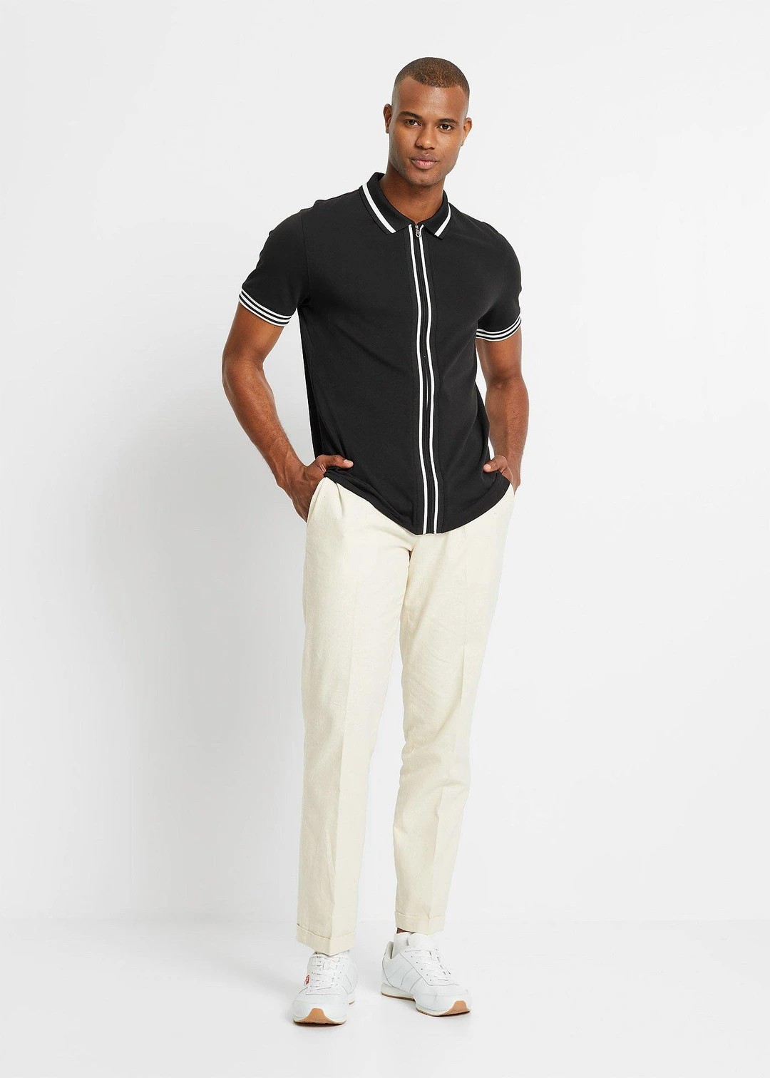 Polo zippé en maille piquée 100% coton - 2