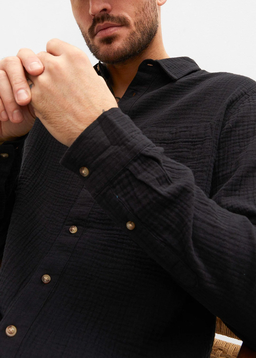 Chemise manches longues en gaze 100% coton - 3