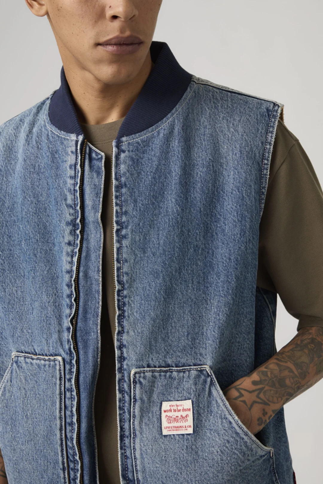 Levi's Veste Sans Manche Sansome - Homme - Noir / Meteorite - XS - 2