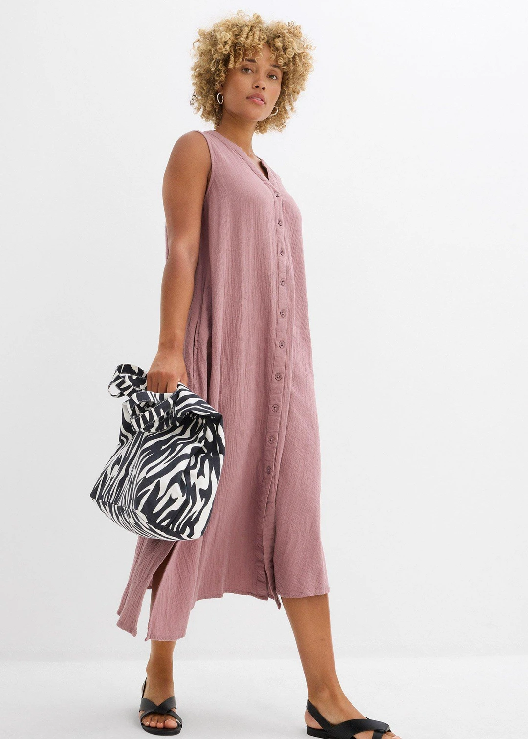 Robe blouse en gaze de coton