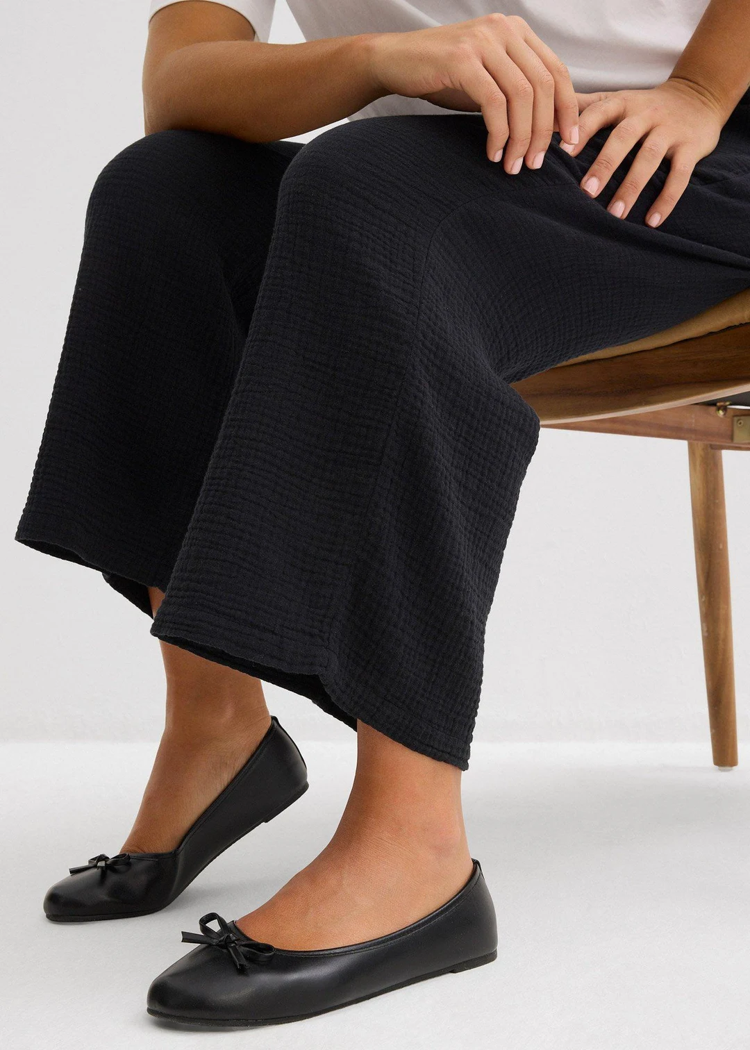 Pantalon large à pinces en gaze de coton - 3