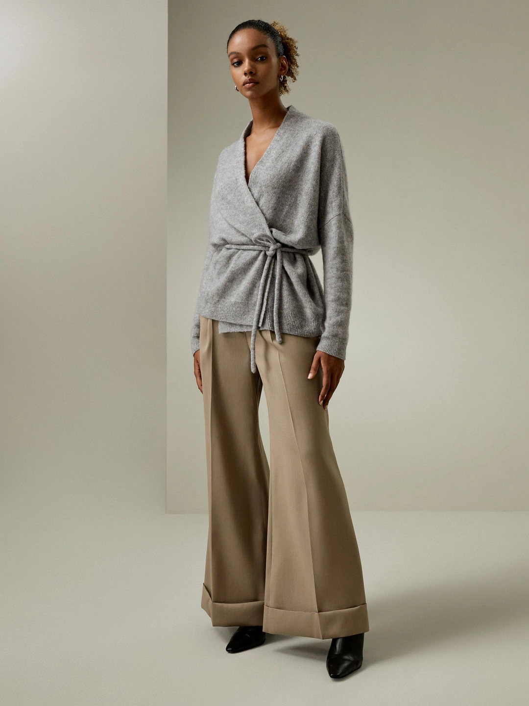 LILYSILK Cardigan En Tricot Devant Cache-Cœur Charme Classique Offrant Chaleur Tout En Restant Délicieusement Léger Gris Xl