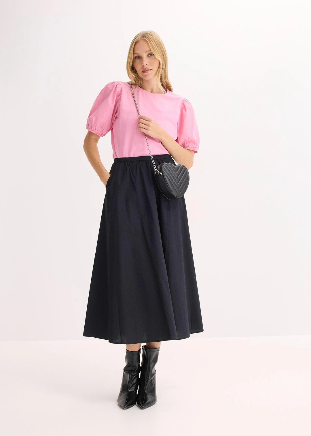 Jupe midi en coton extensible - 2